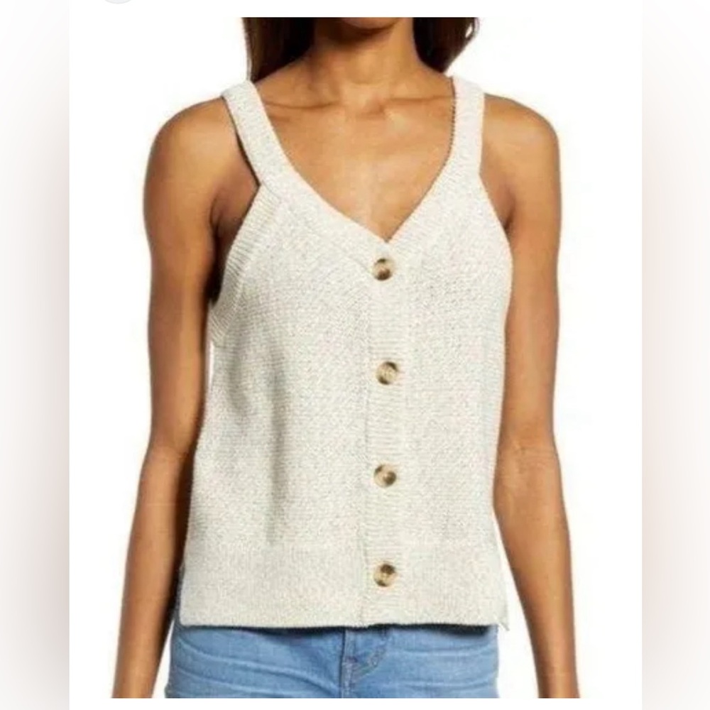Madewell Rainbow Marled Wakefield Button-Front Sweater Tank Womens  M Medium